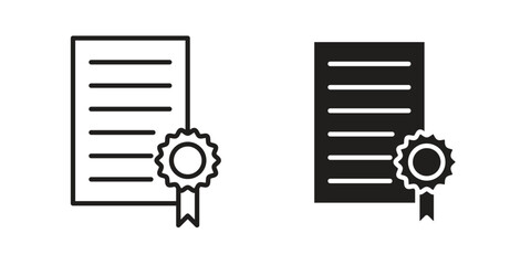 Diploma icon silhouette vector designs. Editable Strokes