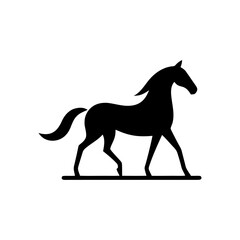 Horse silhouette walking profile pose