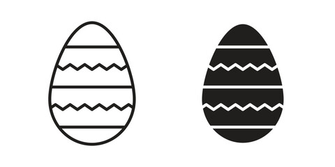 Easter egg icon silhouette vector designs. Editable Strokes