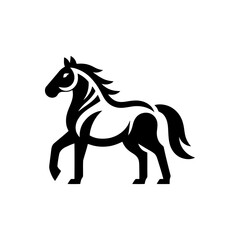 Elegant horse silhouette vector emblem