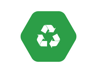 Hexagon Recycling Emblem in Green