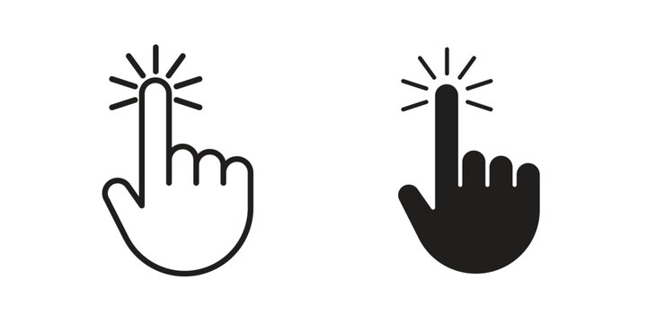 finger tap icon silhouette vector designs. Editable Strokes