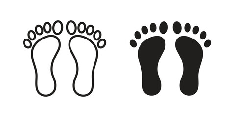 Footprint icon silhouette vector designs. Editable Strokes