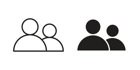 Friends icon silhouette vector designs. Editable Strokes