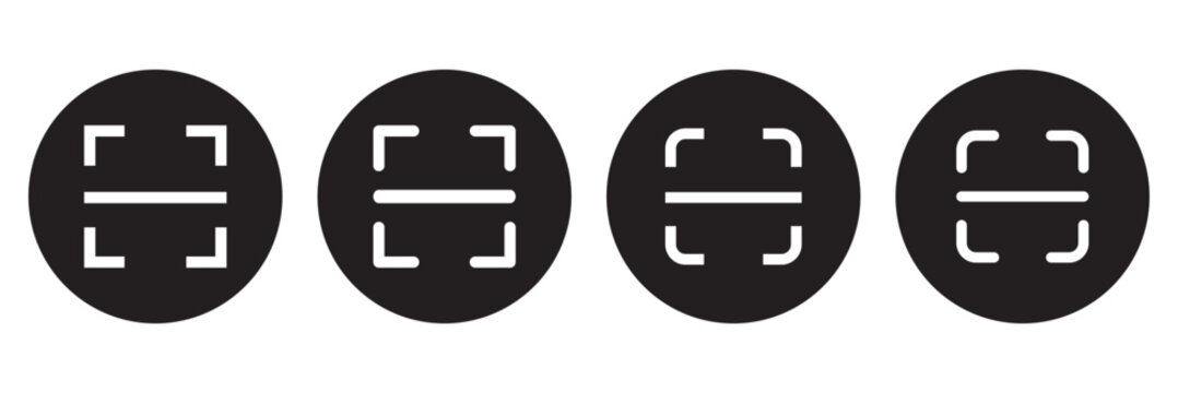 scan QR code icon scanning code sign. Code scanner icon. Barcode icons. Simple digital scanning QR code. Editable stroke.