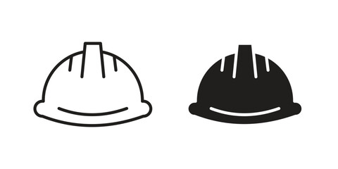 Helmet icon silhouette vector designs. Editable Strokes