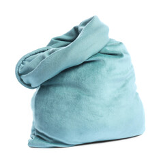 One green Santa's bag isolated on white