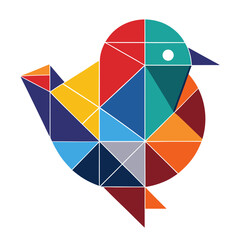 Obraz premium Colorful geometric bird illustration