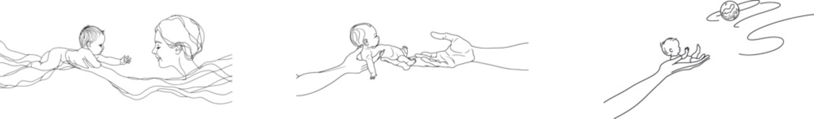 A person helping their friend is the focal point of a modern continuous one-line drawing, emphasizing the theme of kindness