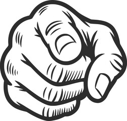 Pointing Hand Finger Gesture Vector Illustration.
