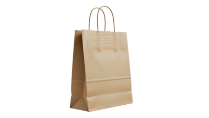 Single brown paper container with rope handles stands against a solid dark background