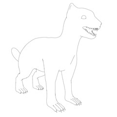 Mongoose animal contour drawing on white background is a free printable coloring page for kids, featuring clean lines and simple shapes for easy coloring fun.