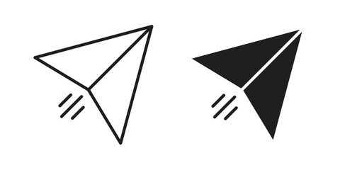 Paper plane icon silhouette vector designs. Editable Strokes © Hestia