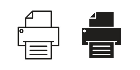 Print icon silhouette vector designs. Editable Strokes