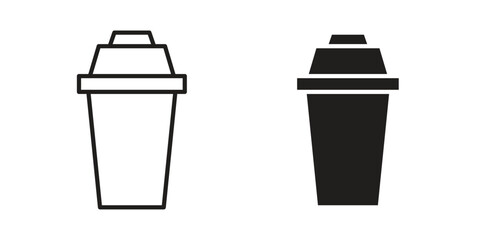 Protein shake icon silhouette vector designs. Editable Strokes