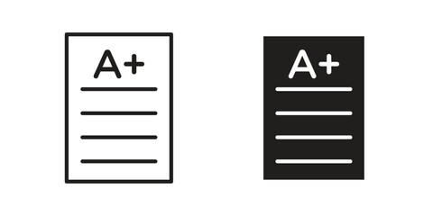 Report card icon silhouette vector designs. Editable Strokes