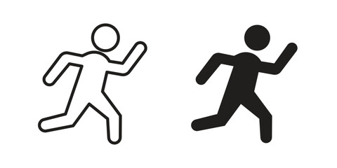 Running icon silhouette vector designs. Editable Strokes