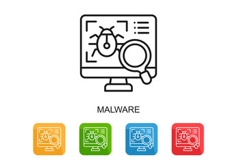Malware Icon Multi Color Vector Illustration