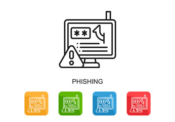 Phishing Icon Multi Color Vector Illustration