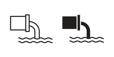 Sewage icon silhouette vector designs. Editable Strokes