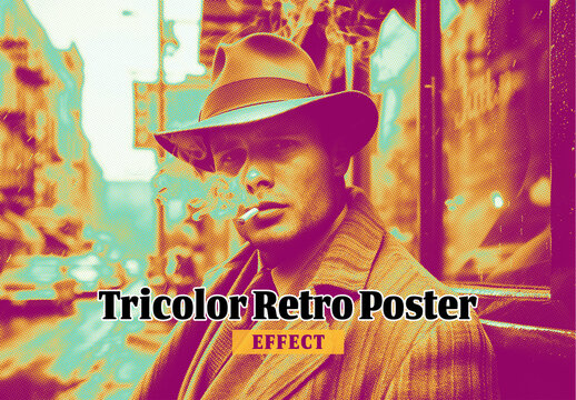 Tricolor Retro Poster Effect