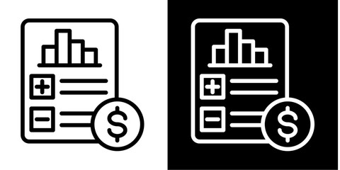 Profits Icon Set White Style Collection