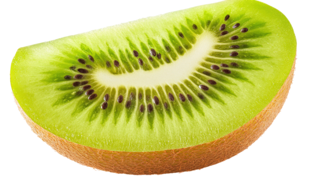 Kiwi Slice Macro Detail isolated on a transparent background