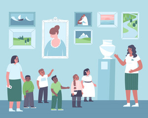 Fototapeta premium A museum excursion for toddlers or elementary school students