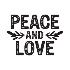 Peace and love message with decorative branches