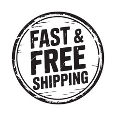 Fast and free shipping stamp grunge style