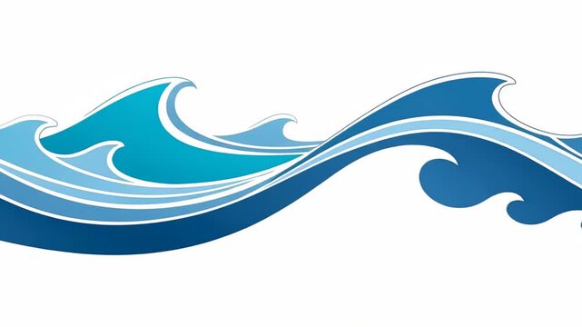 Ocean Waves Seamless Pattern - Blue Water Vector Illustration for Design.