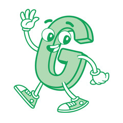 Cheerful Cartoon Alphabet Sticker Featuring Fun Letter Illustration Design