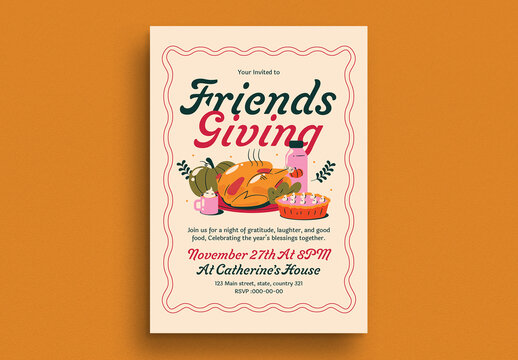 Rustic Thanksgiving Dinner Invitation