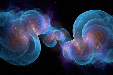 Abstract Cosmic Nebula With Glowing Colors