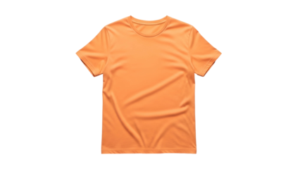 Plain orange short sleeve garment presented on a solid black background