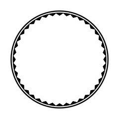 Round Polynesian Maori geometrical round border frame design. Black and white