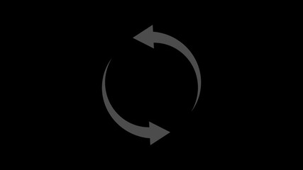 Black and white circular cycle arrows vector icon set for business, design, and recycling concepts - Powered by Adobe