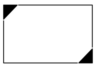 四隅に三角形の飾りをあしらったモノクロの枠線
