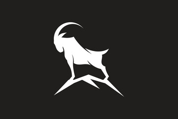 goat mountain logo icon vector illustration