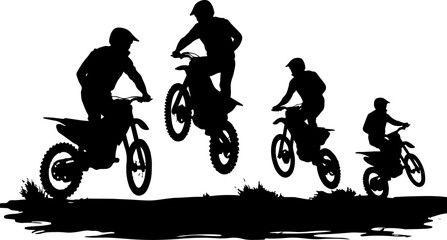 Obraz premium Dirt Bike Wheelie Motion Silhouette