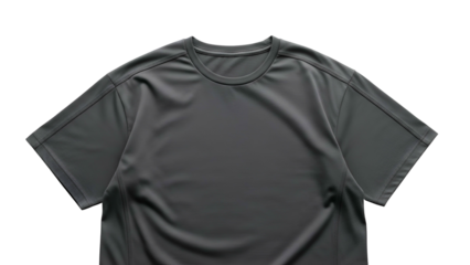 Athletic top garment featuring short sleeves and a crew neck presented against a dark background.