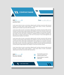 Professional letterhead design template with colorful layout in a4 size print