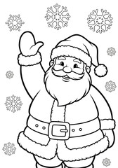 Santa Claus waving coloring page