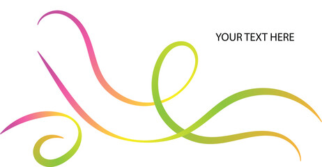 Abstract Color Gradient Lines Pattern. Vector Wave 3D Graphic Shapes with Gradient. Organic Rainbow Wavy Ribbons. Set of Fun Kid Doodle Colour Gradation Lines. Abstract Gradient Color Shapes Pattern.