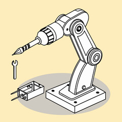 Robotic arm assembling a product