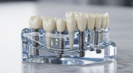 contemporary dental implant model showcasing advanced oral prosthetics