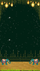 Wedding Invitation Green and Yellow Decorative Indian Blank Card Background