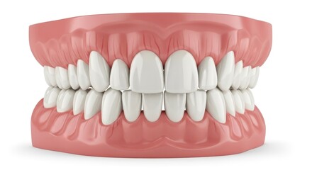 Obraz premium Precise 3D illustration of human teeth, dental arch for anatomical study