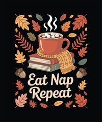 Thanksgiving Turkey Day Celebration T-shirt Design, Autumn Harvest Feast with Roast Turkey, Pumpkins, Fall Leaves, Cozy Seasonal Decor & Warm Holiday Atmosphere for Family Gathering and Festive Dinner