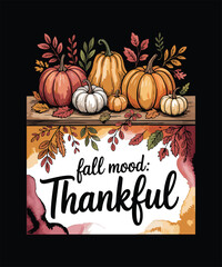 Thanksgiving Turkey Day Celebration T-shirt Design, Autumn Harvest Feast with Roast Turkey, Pumpkins, Fall Leaves, Cozy Seasonal Decor & Warm Holiday Atmosphere for Family Gathering and Festive Dinner